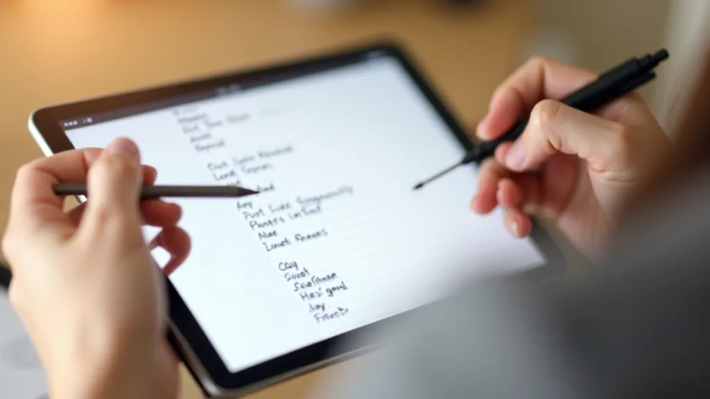 Apple Notes saskarne uz iPad ar rakstas nūjām un dzeltenim piezīmju lapām
