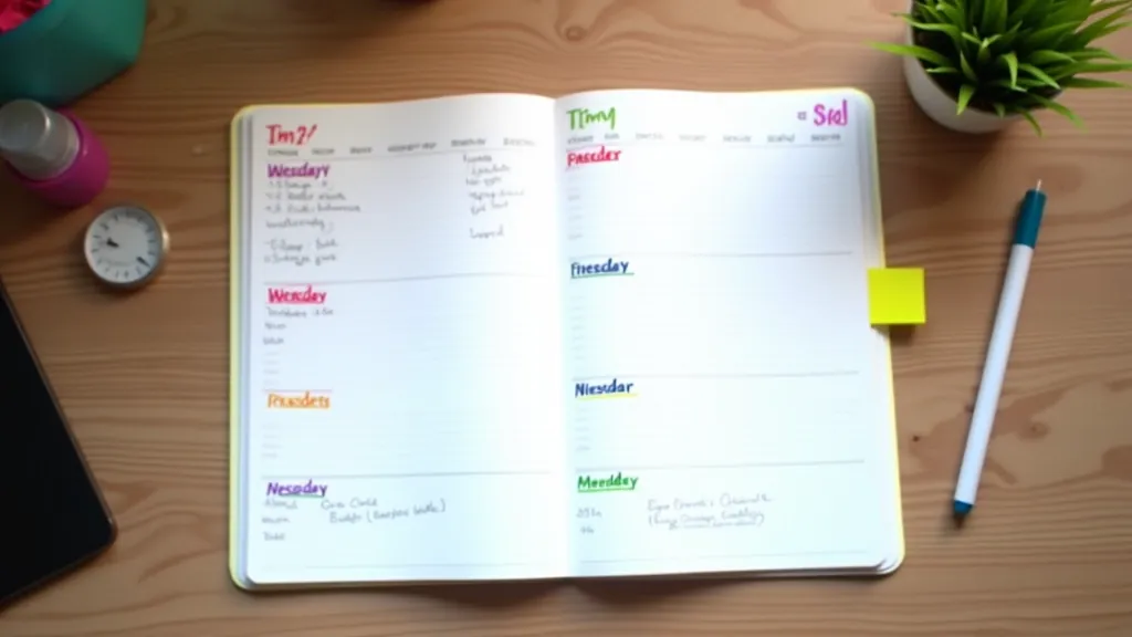 Datorekrāns ar atvērtu Google Calendar, kurā redzamas krāsainas dienas blokus